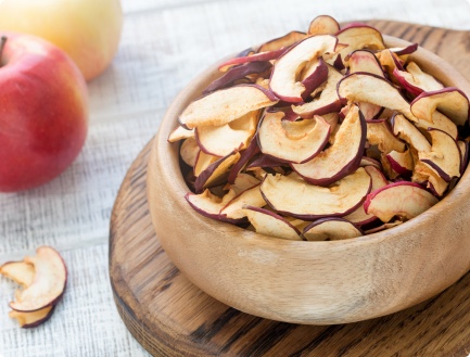 Snacks de fruta desidratada